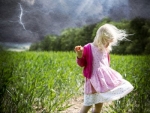 Child in a storm