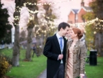 bride and groom fairy lights