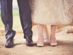 Bride and groom shoes