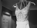 wedding dress hanging