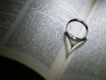 Wedding ring heart shadow